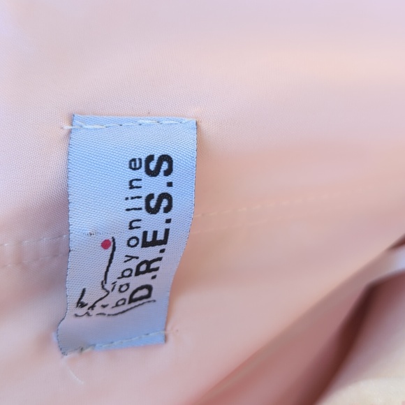 NWT Blush Pink Chiffon Ostrich Feather Gown Size 4 - Picture 14 of 16